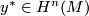 y^*\in H^n(M)