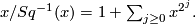 x/Sq^{-1}(x)=1+\sum_{j\geq 0}x^{2^{j}}.