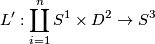 \displaystyle L': \coprod_{i=1}^n S^1\times D^2\rightarrow S^3