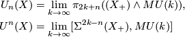 \displaystyle  \begin{aligned}   U_n(X)&=\lim_{k\to\infty}\pi_{2k+n}((X_+)\wedge MU(k)),\\   U^n(X)&=\lim_{k\to\infty}[\Sigma^{2k-n}(X_+),MU(k)] \end{aligned}