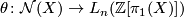 \displaystyle  \theta \colon \mathcal{N} (X) \rightarrow L_{n} (\Zz [\pi_1 (X)])