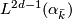 L^{2d-1}(\alpha_{\bar k})