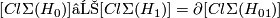 [Cl\Sigma(H_0)]−[Cl\Sigma(H_1)] = \partial [Cl\Sigma(H_{01})]