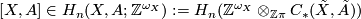 [X,A]\in H_n(X,A;\Zz^{\omega_X}):=H_n(\Zz^{\omega_X}\otimes_{\Zz\pi}C_*(\tilde{X},\tilde{A}))