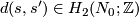 d(s,s')\in H_2(N_0; \mathbb Z)