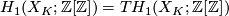 H_1(X_K;\mathbb{Z}[\mathbb{Z}]) = TH_1(X_K;\mathbb{Z}[\mathbb{Z}])