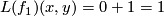 L(f_1)(x,y)=0+1=1